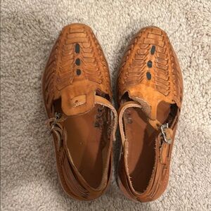 Handmade Kids Tan Leather Loafers